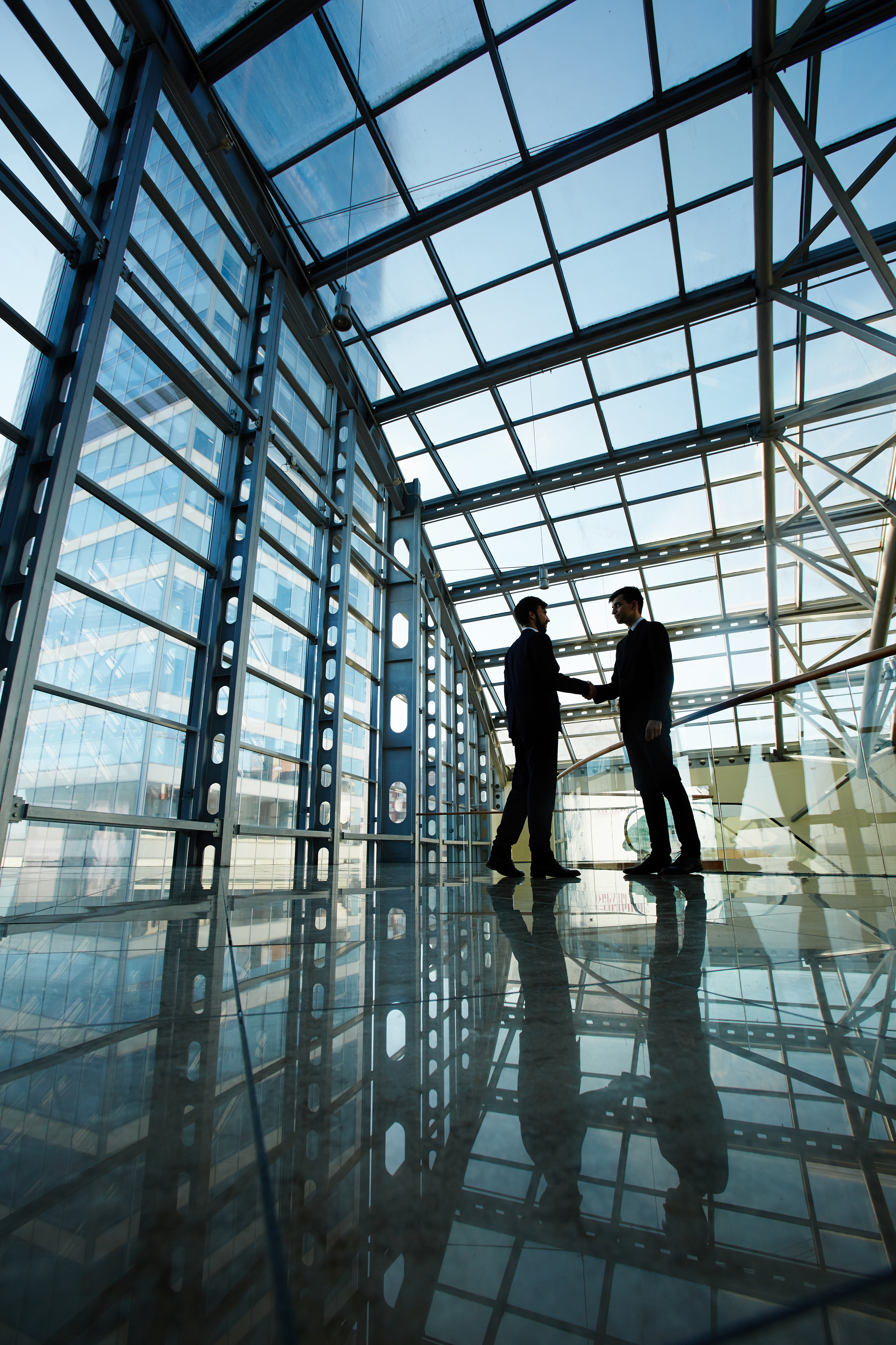 Professionals in modern building